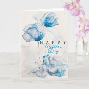 Violets are BLUE Abstract Floral Mother's Day Card