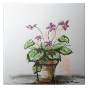 Violets Ceramic Tile