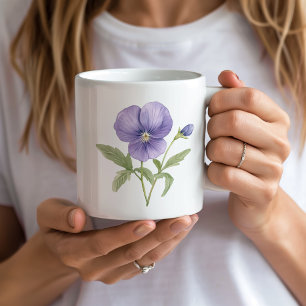 Violets February Birth Flower Coffee Mug