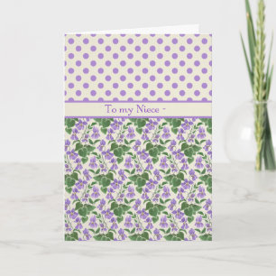 Violets, February Birthday Card for a Niece