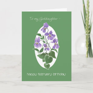 Violets, February Birthday Card, Goddaughter Card