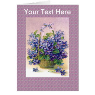 Violets in a Basket Card