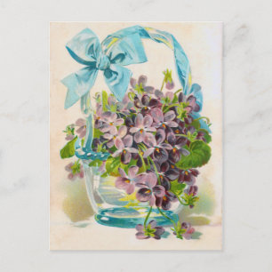 Violets in a Glass Basket Postcard