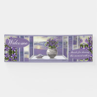 Violets in a moon jar