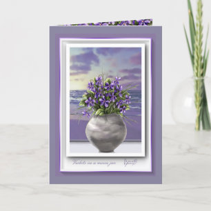 violets in a moon jar blanck card