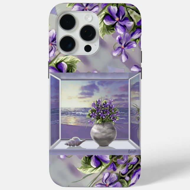 violets in a moon jar Case-Mate iPhone case (Back)