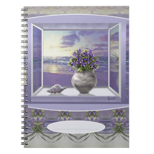 violets in a moon jar notebook