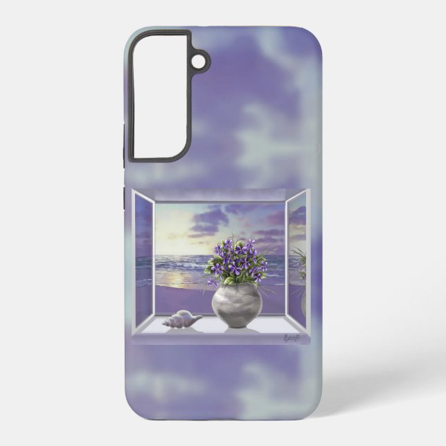 violets in a moon jar samsung galaxy s22+ case (Back)