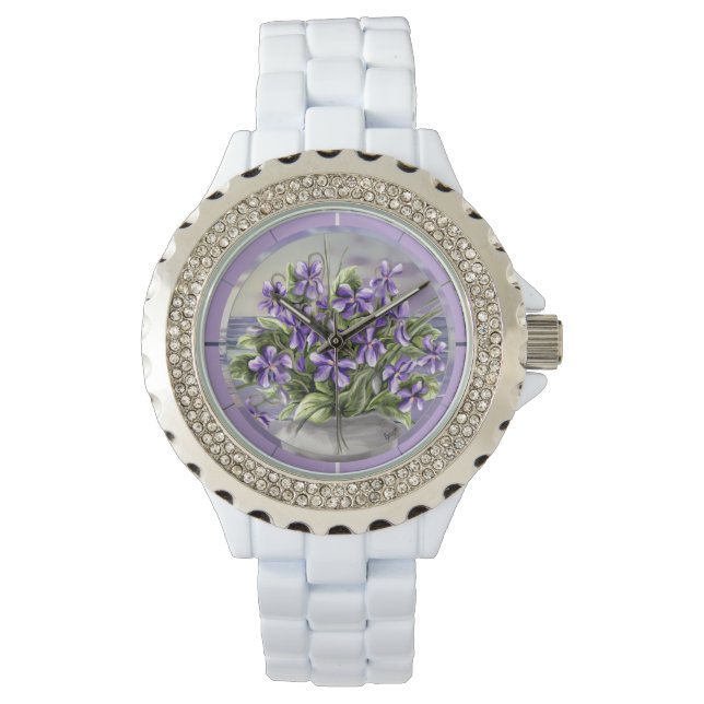 violets in a moon jar watch (Front)