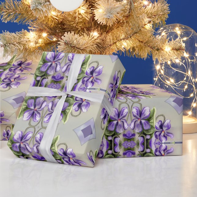 violets in a moon jar wrapping paper (Holidays)