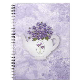 Violets In Teapot  Notebook