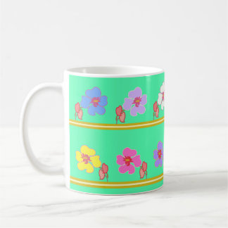 violets left&right mint green coffee mug