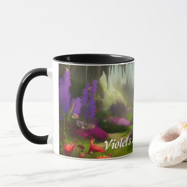 Violet's Morning Tea Personalised Customisable Mug (With Donut)