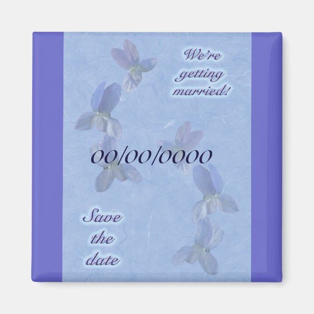 Violets Save the Date Items Magnet (Front)