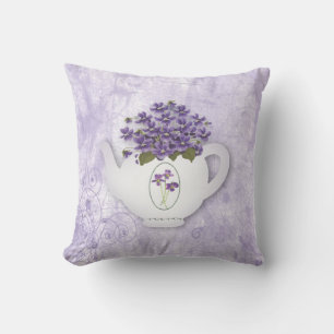 Violets Teapot Pillow