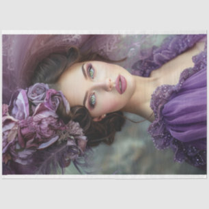 Violetta Lady in Purple Decoupage Tissue Paper