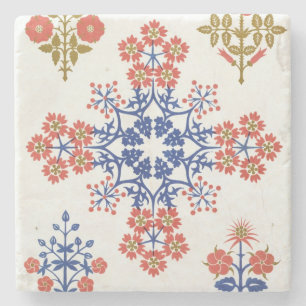 Violiet, iris and tulip motif wallpaper design, pr stone coaster
