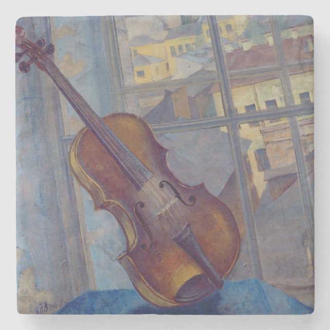 Violin, 1918 stone coaster (Front)