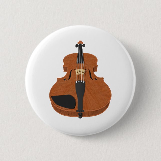 Violin: 3D Model: 6 Cm Round Badge (Front)