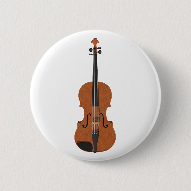Violin: 3D Model: 6 Cm Round Badge (Front)