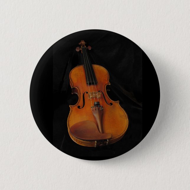 Violin 6 Cm Round Badge (Front)