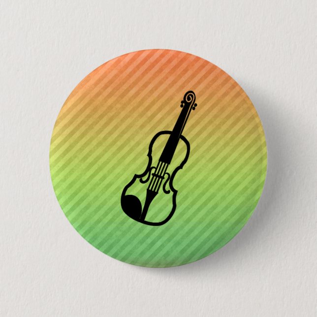 Violin 6 Cm Round Badge (Front)