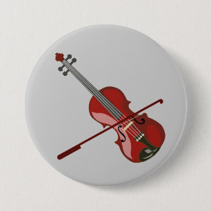 Violin 7.5 Cm Round Badge