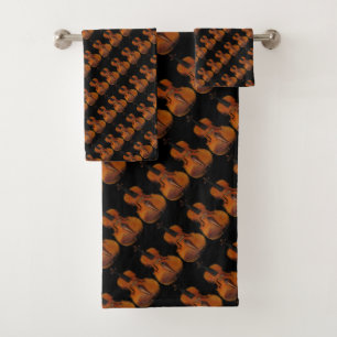 Violin Abstract Pattern Music Bath Towels