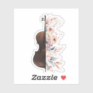 Violin among flowers. Bouquet of flowers.