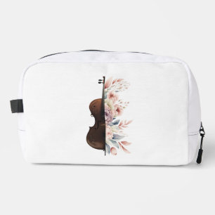 Violin among flowers. Bouquet of flowers. Dopp Kit