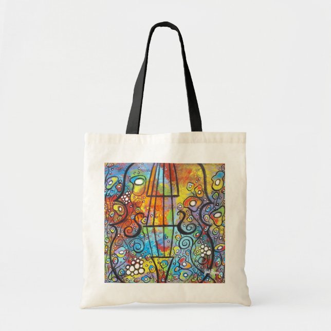 Violin And Flowers Tote Bag (Front)