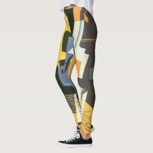 Violin and Glass by Juan Gris, Vintage Cubism Leggings