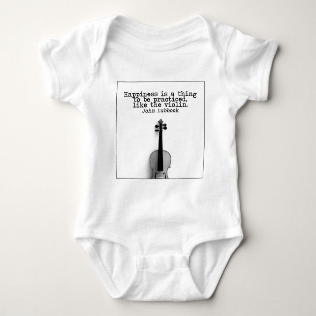 Violin and Happiness Baby Bodysuit (Front)