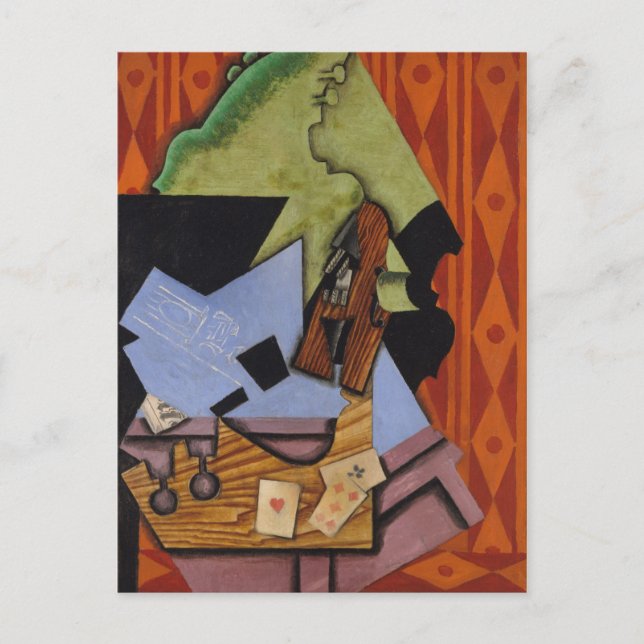 Violin and Playing Cards on a Table (Front)