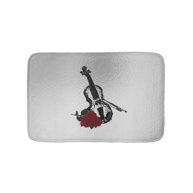 Violin and Roses Bath Mat (Front)