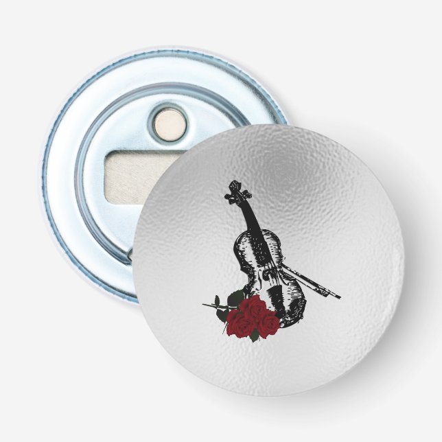 Violin and Roses Bottle Opener (Front)