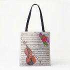Violin and Roses Vintage Sheet Music Design