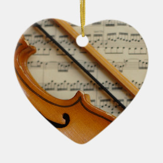 Violin and Sheet Music Ceramic Ornament