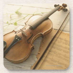 Violin and Sheet Music Coaster