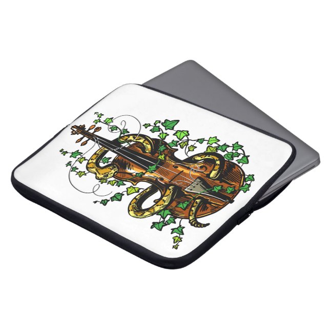 Violin and snake laptop sleeve (Front Top)