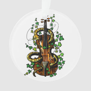 Violin and snake ornament