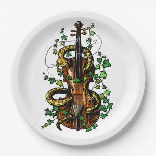 Violin and snake paper plate