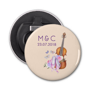Violin, Ballet Shoes and Butterflies Wedding Bottle Opener