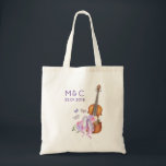 Violin, ballet Shoes and Butterflies Wedding Tote Bag<br><div class="desc">A wedding tote bag with a soft feminine design. Illustrated with a watercolor image of a wooden violin,  some pink ballet slippers resting against it and decorated with flowers and butterflies.</div>