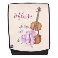 Violin, Ballet Shoes, Flowers and Butterflies