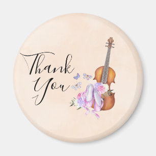 Violin, Ballet Shoes, Flowers and Butterflies Magnet