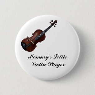 VIOLIN-BUTTON 6 CM ROUND BADGE