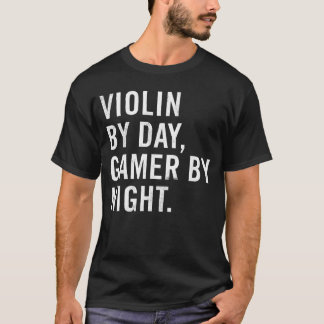 Violin By Day Gamer By Night retro T-Shirt