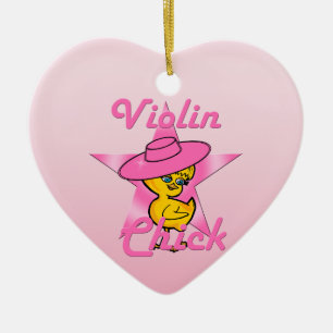 Violin Chick #8 Ceramic Tree Decoration