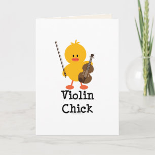 Violin Chick Greeting Card